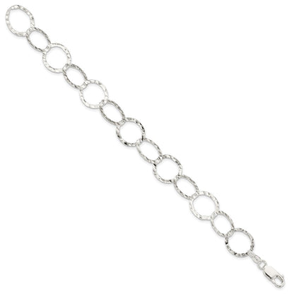 7.5 Zoll Sterlingsilber Fantasie Gehämmert Armband