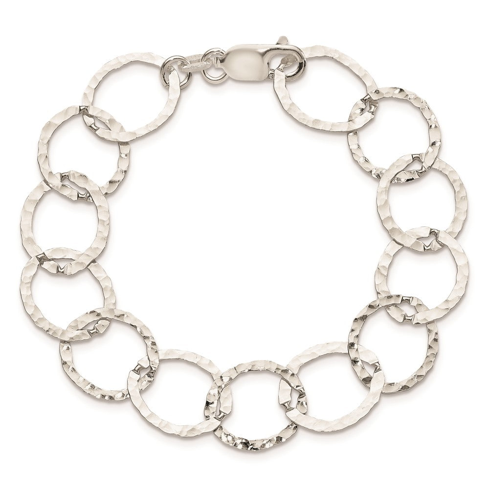 7.5 Zoll Sterlingsilber Fantasie Gehämmert Armband