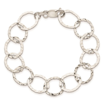 7.5 Zoll Sterlingsilber Fantasie Gehämmert Armband