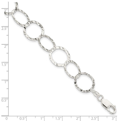 7.5 Zoll Sterlingsilber Fantasie Gehämmert Armband