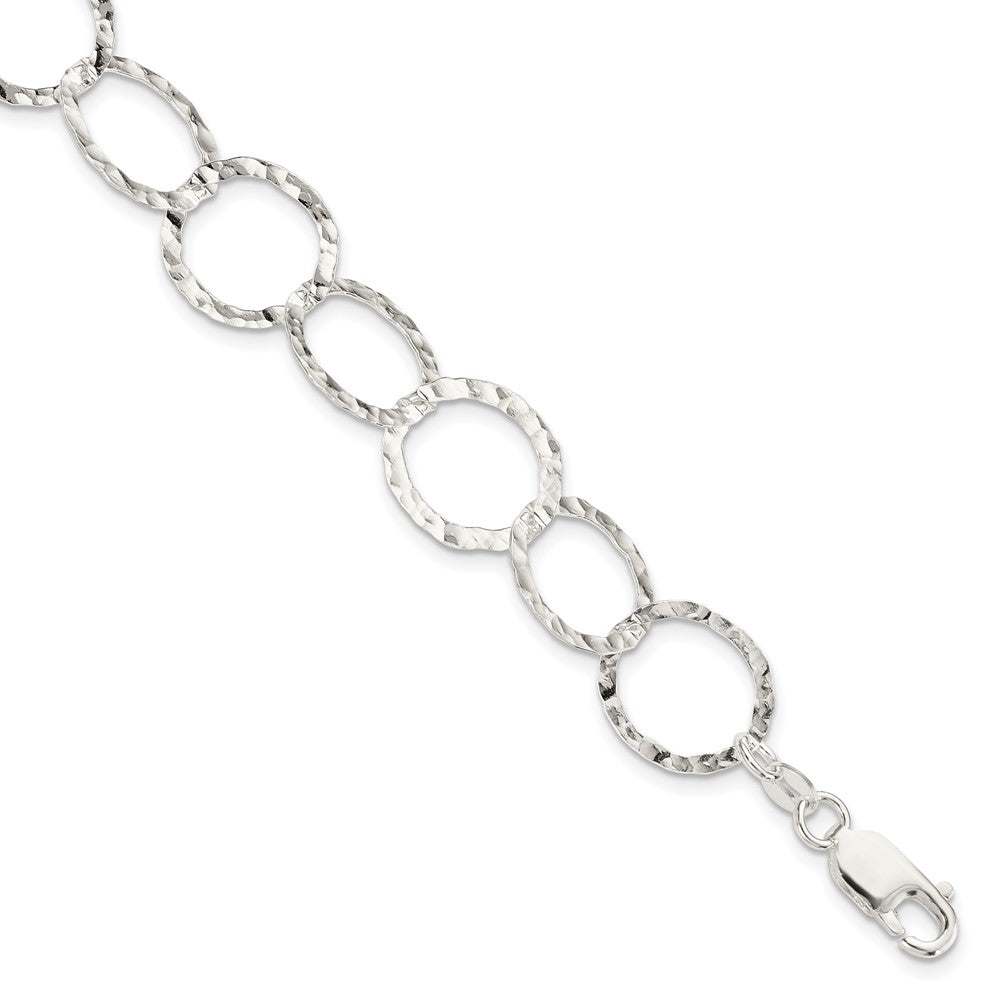 7.5 Zoll Sterlingsilber Fantasie Gehämmert Armband