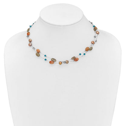 Mode Labradorite/red Moonstone/fw Zuchtperle /crystal Halskette
