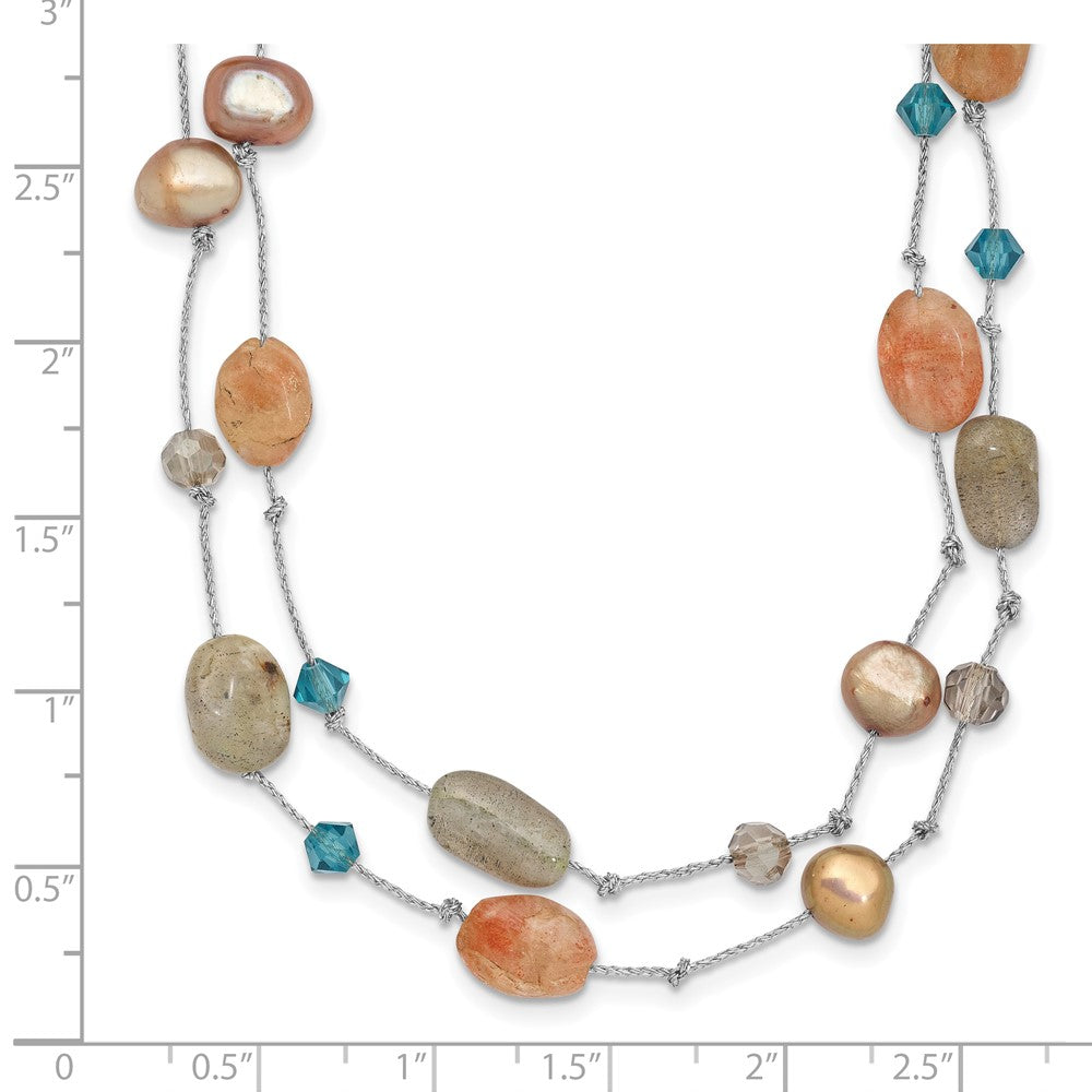 Mode Labradorite/red Moonstone/fw Zuchtperle /crystal Halskette