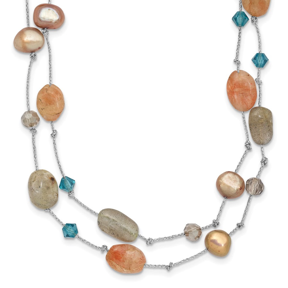Mode Labradorite/red Moonstone/fw Zuchtperle /crystal Halskette