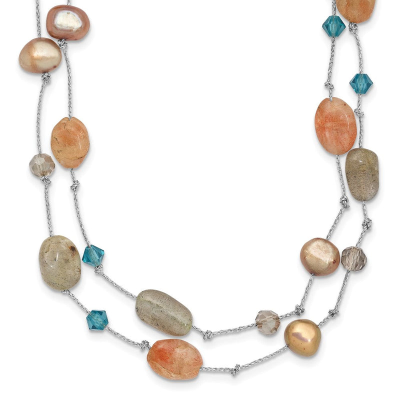 Mode Labradorite/red Moonstone/fw Zuchtperle /crystal Halskette