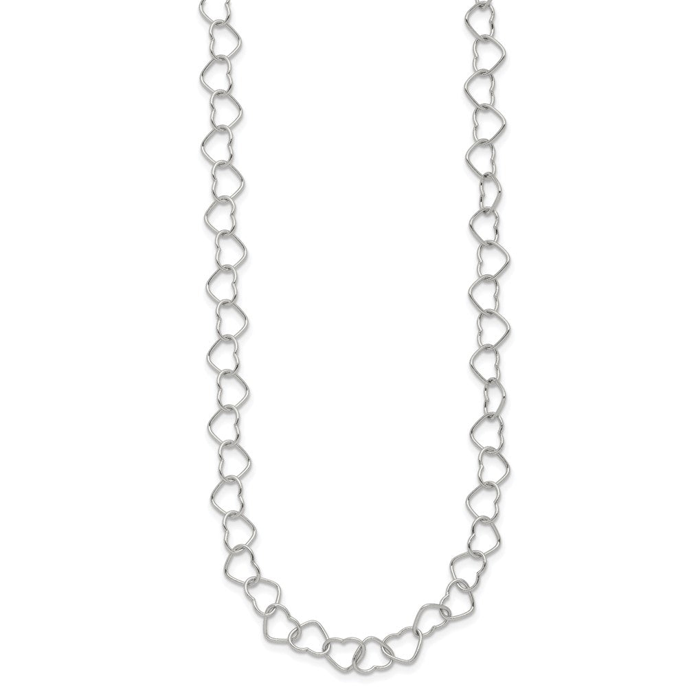 Sterlingsilber 18inch Poliert Fantasie Herz Glieder Halskette