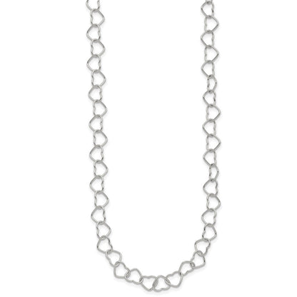 Sterlingsilber 18inch Poliert Fantasie Herz Glieder Halskette