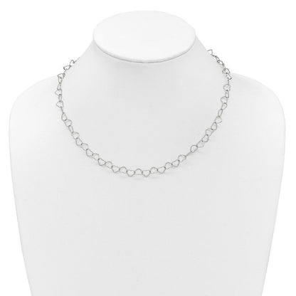 Sterlingsilber 18inch Poliert Fantasie Herz Glieder Halskette