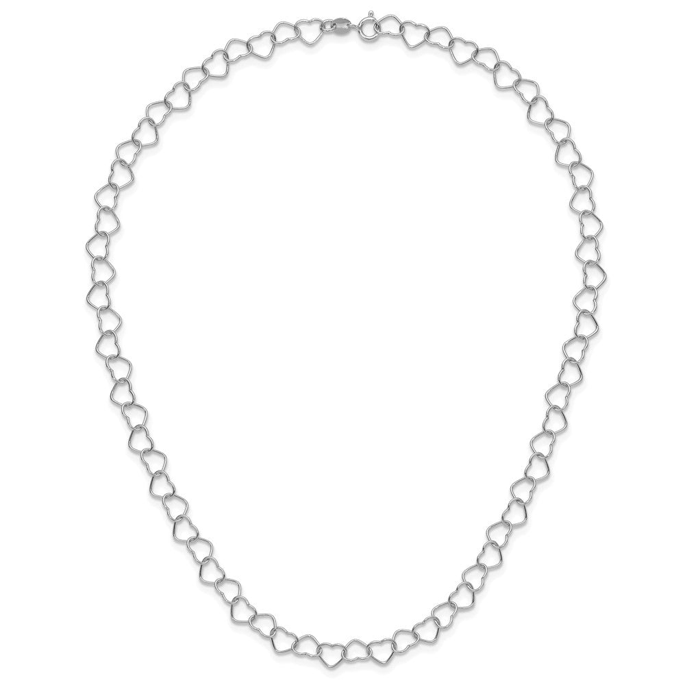 Sterlingsilber 18inch Poliert Fantasie Herz Glieder Halskette