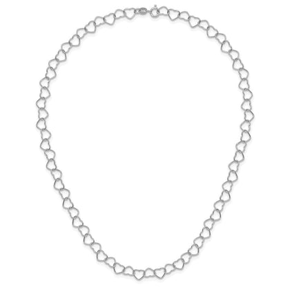 Sterlingsilber 18inch Poliert Fantasie Herz Glieder Halskette