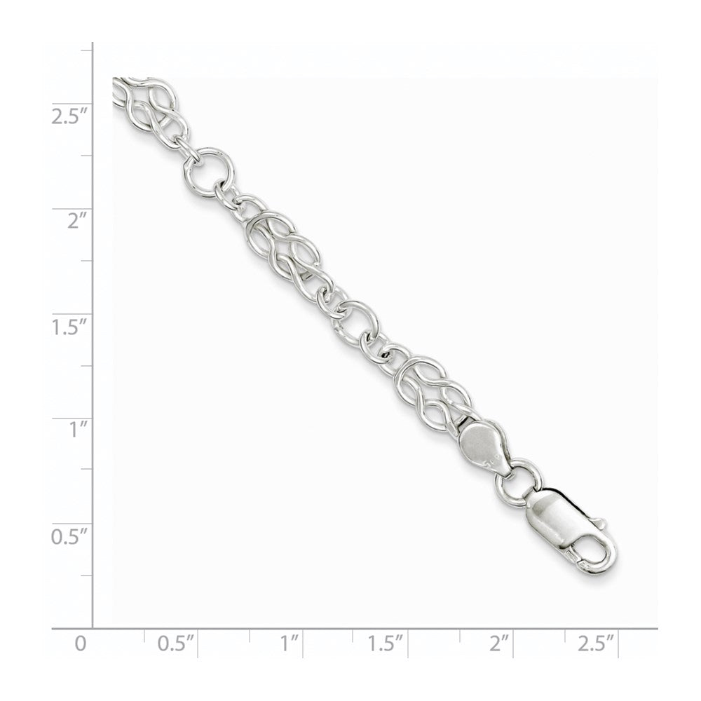 7.5 Zoll Sterlingsilber 7.5inch Poliert Fantasie Knoten-link Armband