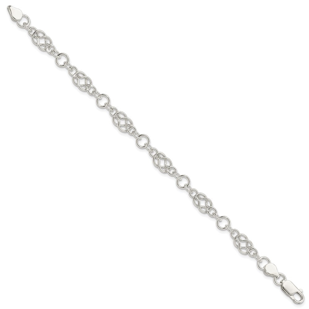 7.5 Zoll Sterlingsilber 7.5inch Poliert Fantasie Knoten-link Armband