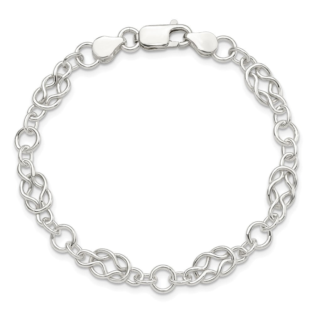7.5 Zoll Sterlingsilber 7.5inch Poliert Fantasie Knoten-link Armband