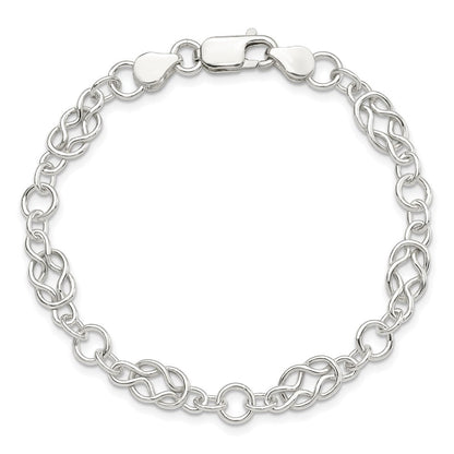7.5 Zoll Sterlingsilber 7.5inch Poliert Fantasie Knoten-link Armband
