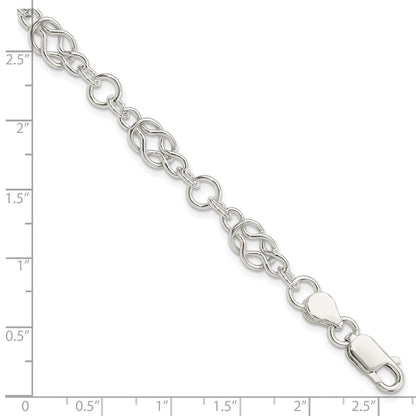 7.5 Zoll Sterlingsilber 7.5inch Poliert Fantasie Knoten-link Armband