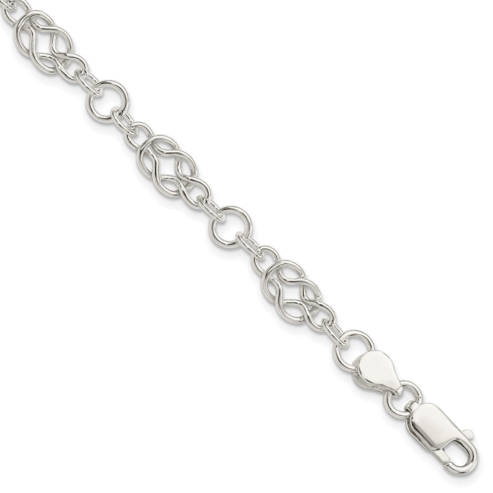 7.5 Zoll Sterlingsilber 7.5inch Poliert Fantasie Knoten-link Armband