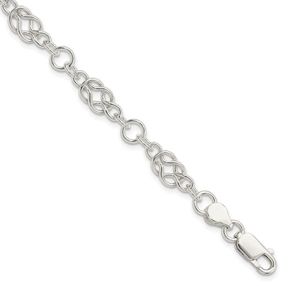 7.5 Zoll Sterlingsilber 7.5inch Poliert Fantasie Knoten-link Armband