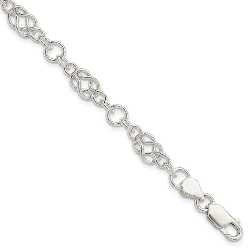 7.5 Zoll Sterlingsilber 7.5inch Poliert Fantasie Knoten-link Armband