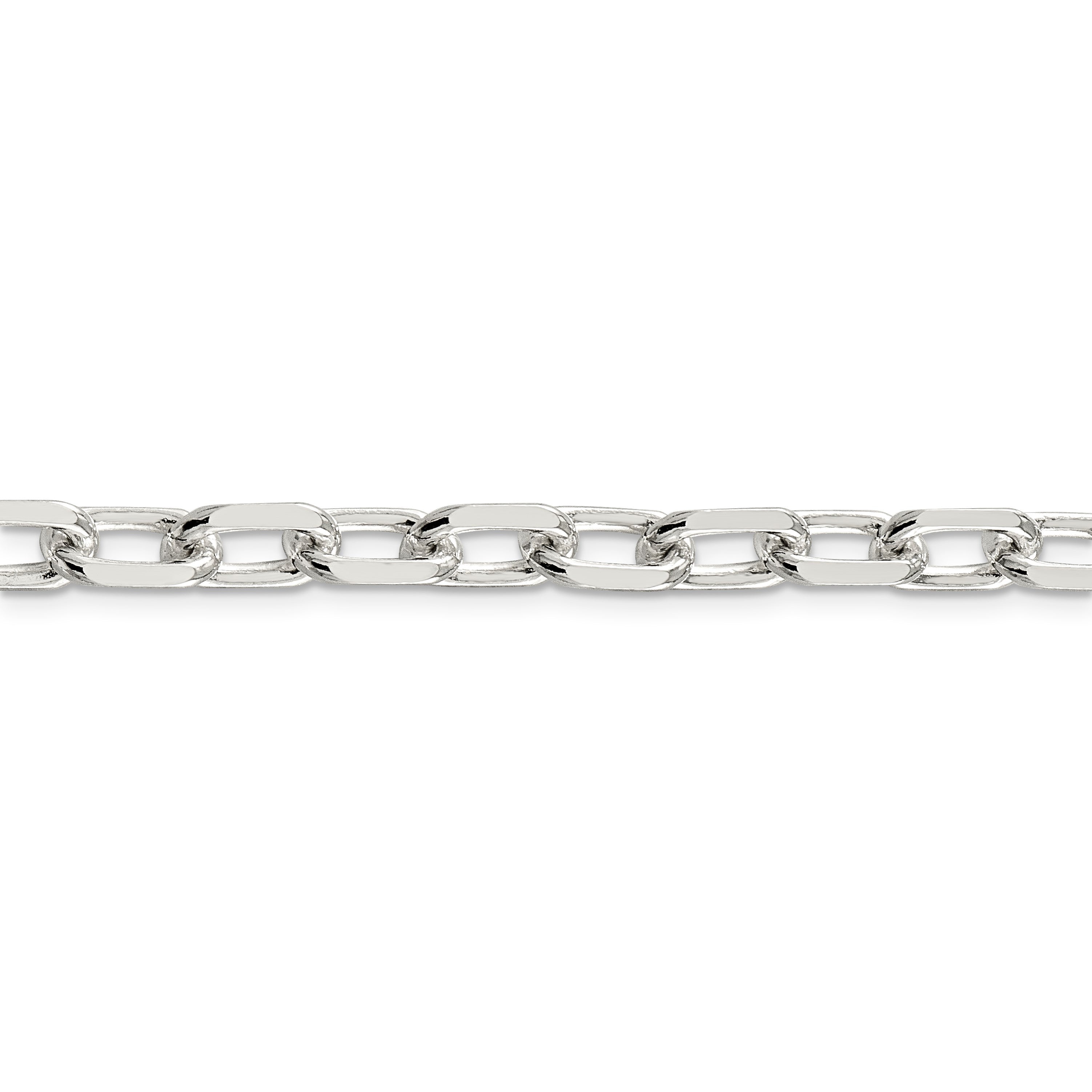 18 Zoll Sterlingsilber 7.5mm Diamantiert Lang Glieder Ankerkette Halskette