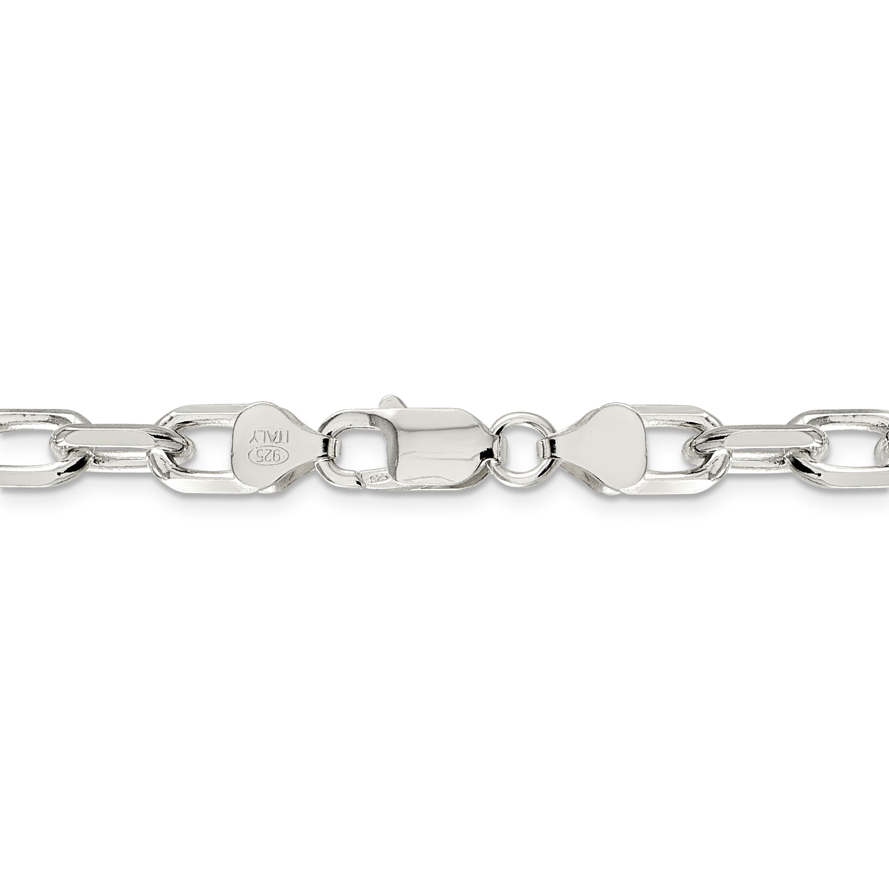 18 Zoll Sterlingsilber 7.5mm Diamantiert Lang Glieder Ankerkette Halskette