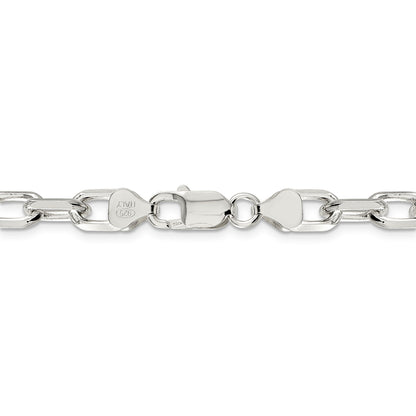 18 Zoll Sterlingsilber 7.5mm Diamantiert Lang Glieder Ankerkette Halskette