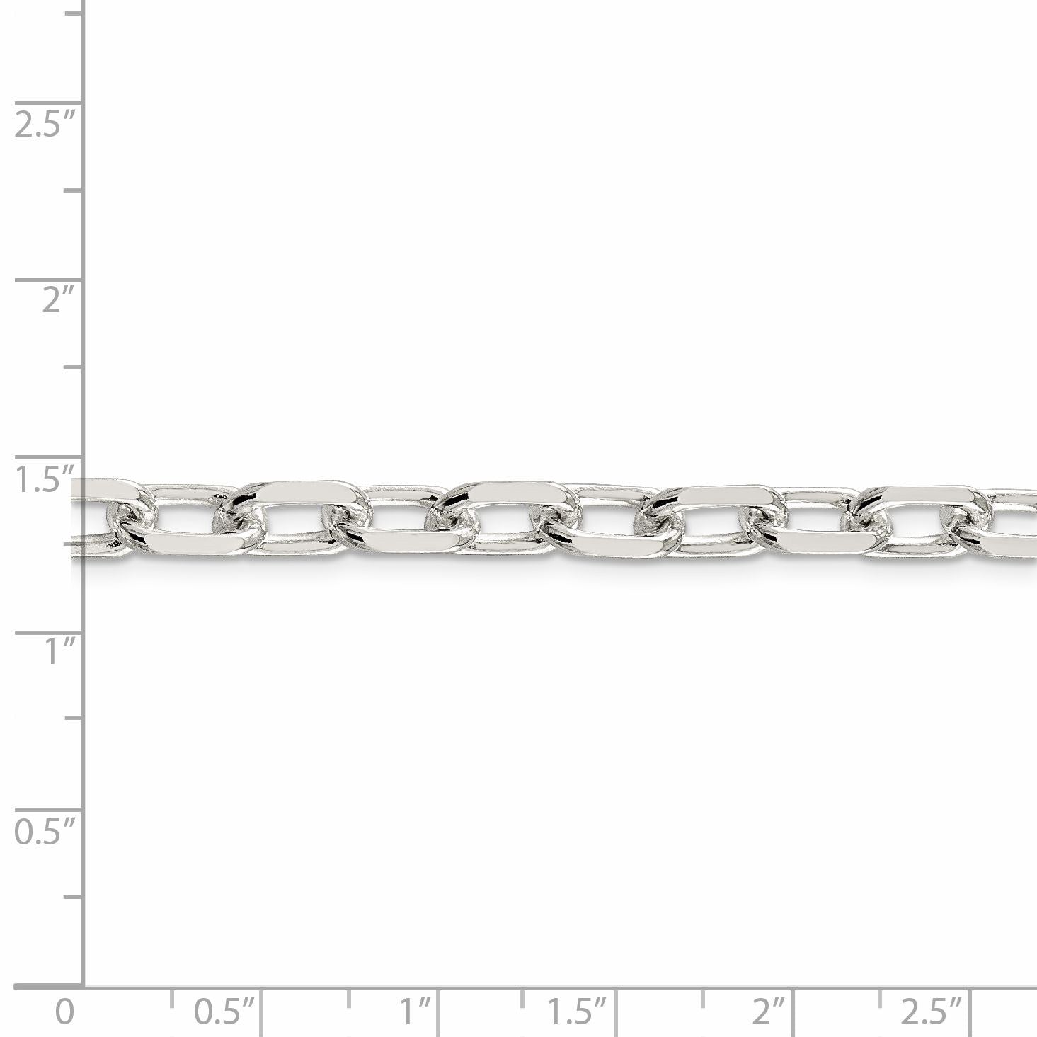 18 Zoll Sterlingsilber 7.5mm Diamantiert Lang Glieder Ankerkette Halskette