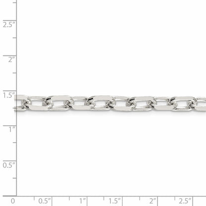 18 Zoll Sterlingsilber 7.5mm Diamantiert Lang Glieder Ankerkette Halskette