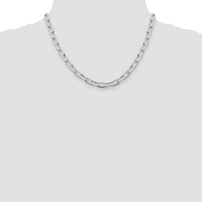 18 Zoll Sterlingsilber 7.5mm Diamantiert Lang Glieder Ankerkette Halskette