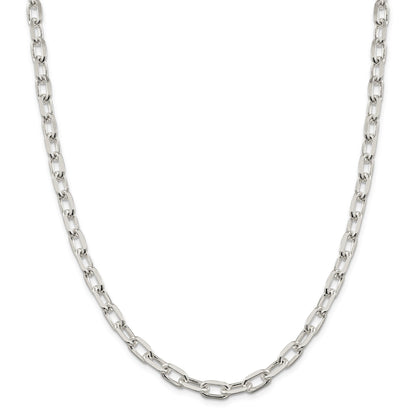 18 Zoll Sterlingsilber 7.5mm Diamantiert Lang Glieder Ankerkette Halskette