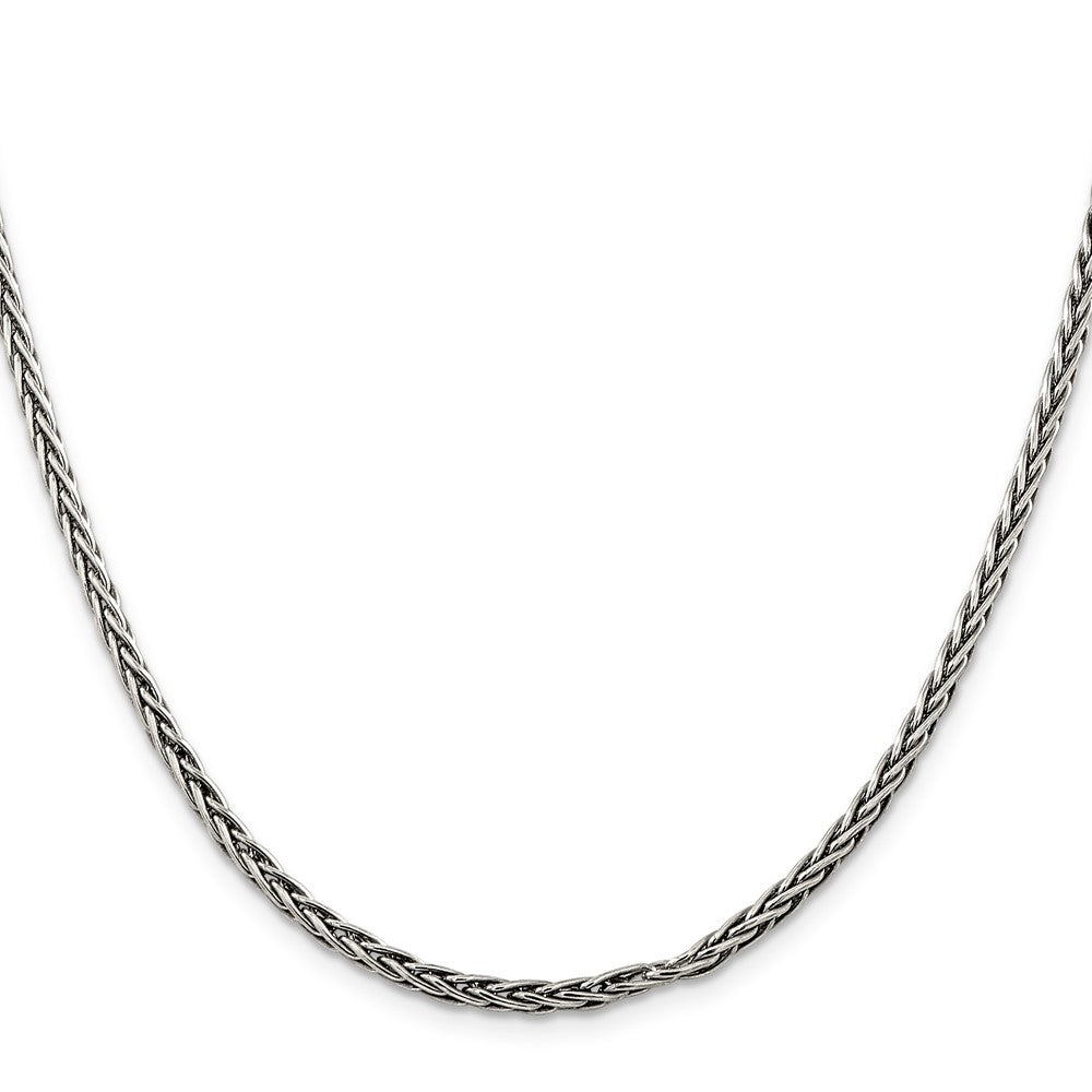 Sterlingsilber Antikisiert 3.25mm Massiv Quadratisch Ährenkette Halskette