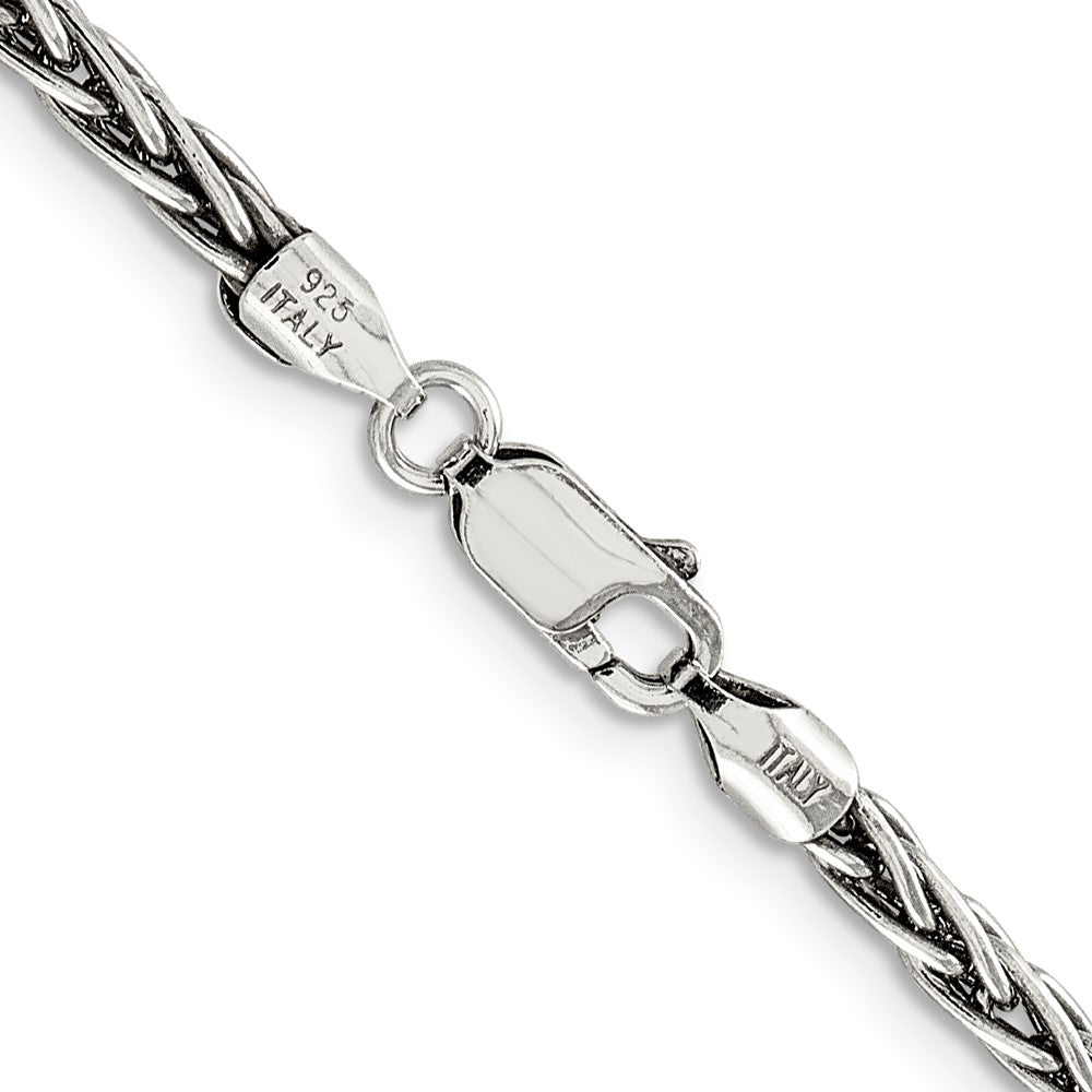 Sterlingsilber Antikisiert 3.25mm Massiv Quadratisch Ährenkette Halskette