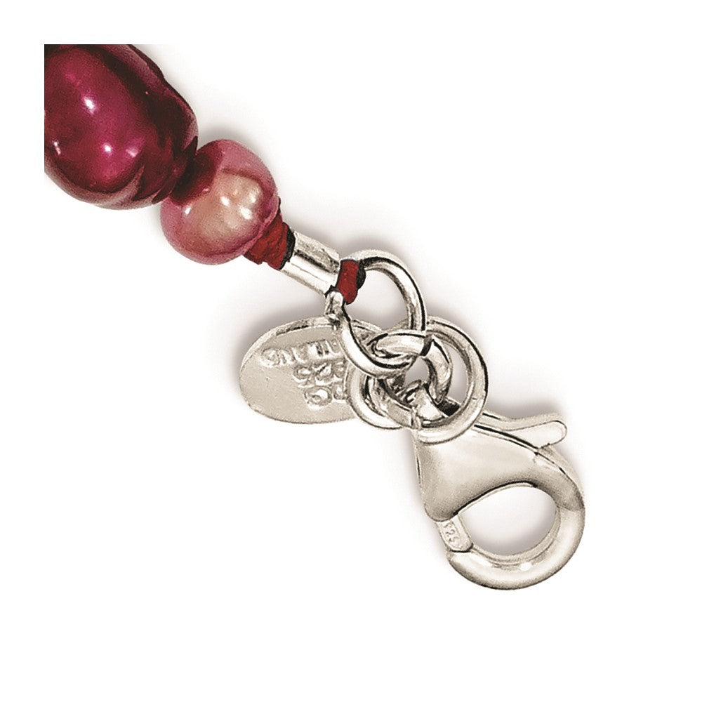 Sterlingsilber Rot Jade Herzen/fw Zuchtperle Halskette