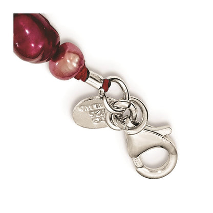Sterlingsilber Rot Jade Herzen/fw Zuchtperle Halskette
