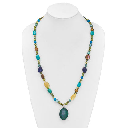 Sterlingsilber Citrin/lapis/agate/howlite/jade/chrysocolla/necklace