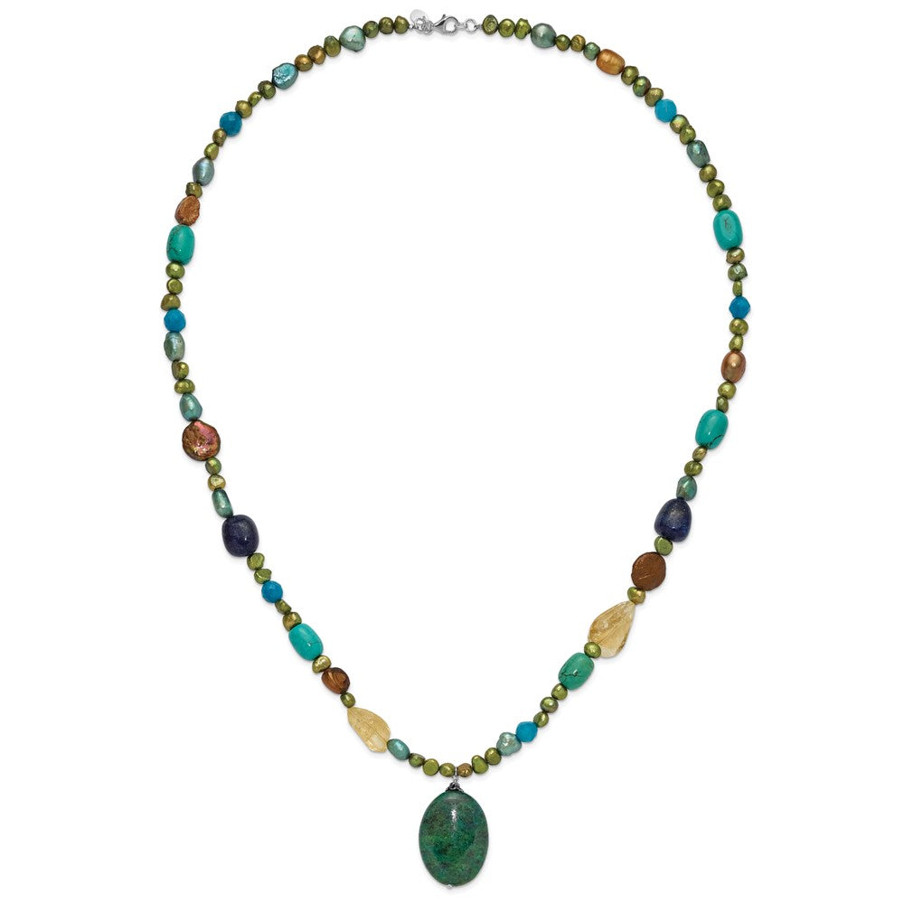 Sterlingsilber Citrin/lapis/agate/howlite/jade/chrysocolla/necklace