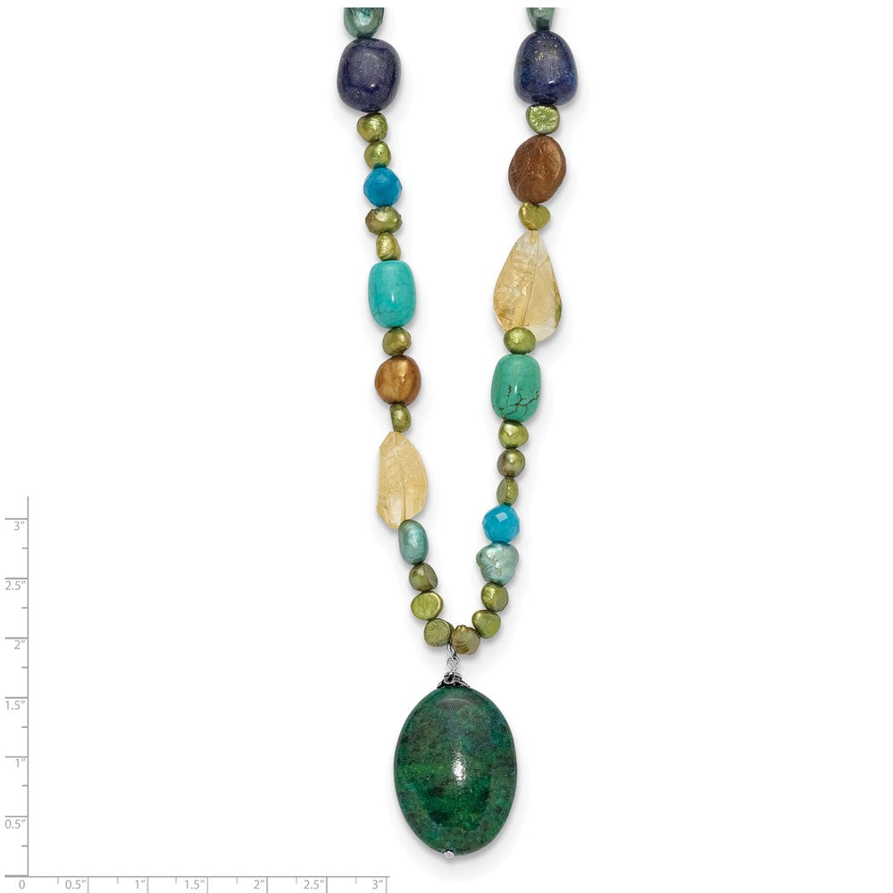 Sterlingsilber Citrin/lapis/agate/howlite/jade/chrysocolla/necklace