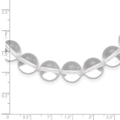 Sterlingsilber 12-12.5mm Smooth Gekugelt Klar Kristall Halskette