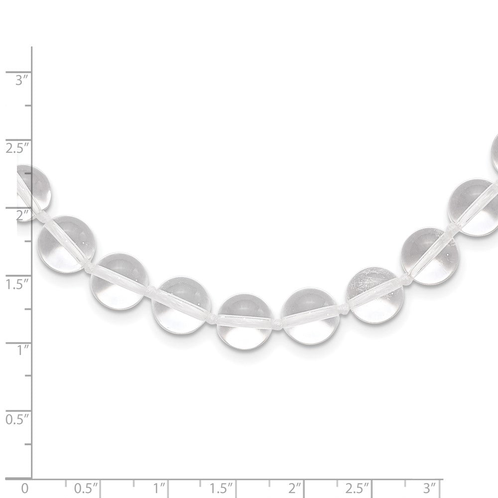 Sterlingsilber 10-10.5mm Smooth Gekugelt Klar Kristall Halskette