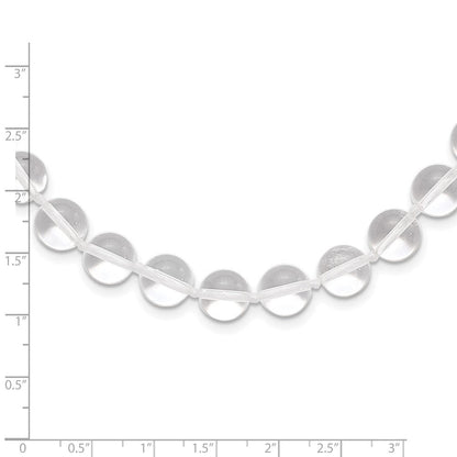Sterlingsilber 10-10.5mm Smooth Gekugelt Klar Kristall Halskette