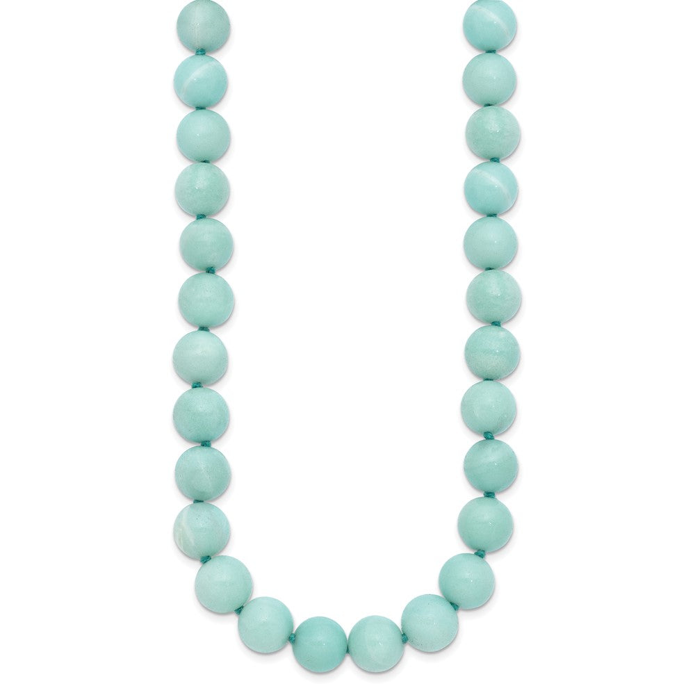 Sterlingsilber 10-10.5mm Smooth Gekugelt Amazonite Halskette mit Sterlingsilber S.rh Verschluss