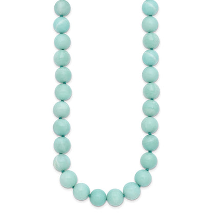 Sterlingsilber 10-10.5mm Smooth Gekugelt Amazonite Halskette mit Sterlingsilber S.rh Verschluss