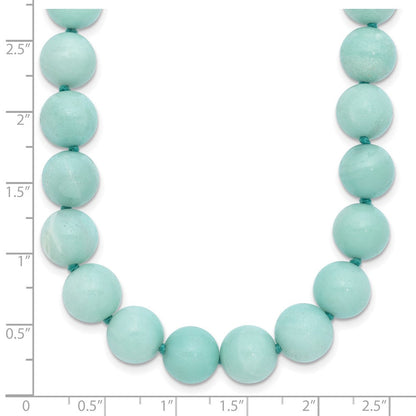 Sterlingsilber 10-10.5mm Smooth Gekugelt Amazonite Halskette mit Sterlingsilber S.rh Verschluss