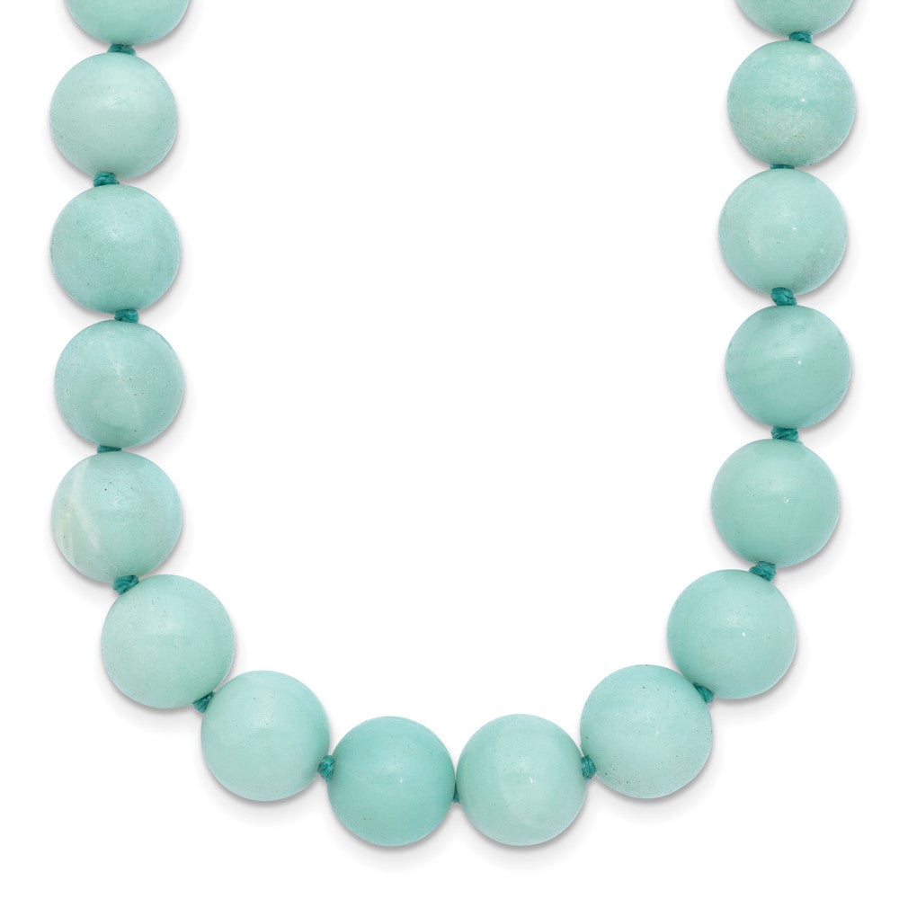 Sterlingsilber 10-10.5mm Smooth Gekugelt Amazonite Halskette mit Sterlingsilber S.rh Verschluss