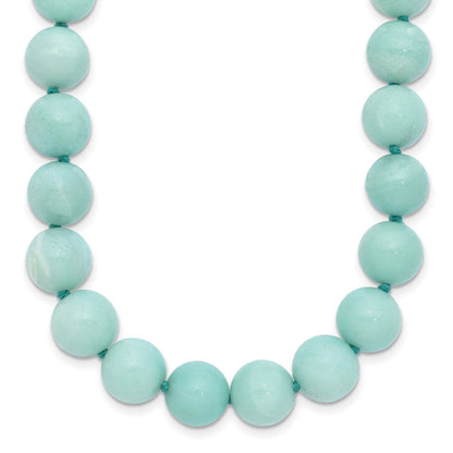 Sterlingsilber 10-10.5mm Smooth Gekugelt Amazonite Halskette mit Sterlingsilber S.rh Verschluss