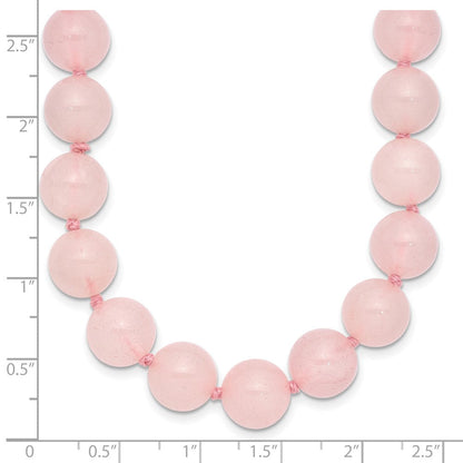 Sterlingsilber 10-10.5mm Smooth Gekugelt Rose Quarz Halskette mit Sterlingsilber S.rh Verschluss