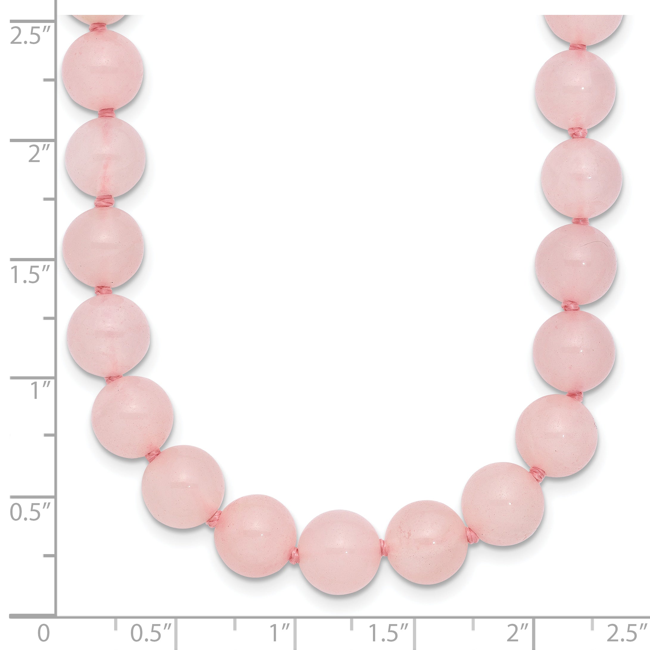 Sterlingsilber 8-8.5mm Smooth Gekugelt Rose Quarz Halskette mit Sterlingsilber S.rh Verschluss