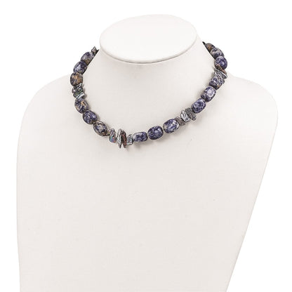 Sterlingsilber Sodalite/grey Fw Zuchtperle Halskette