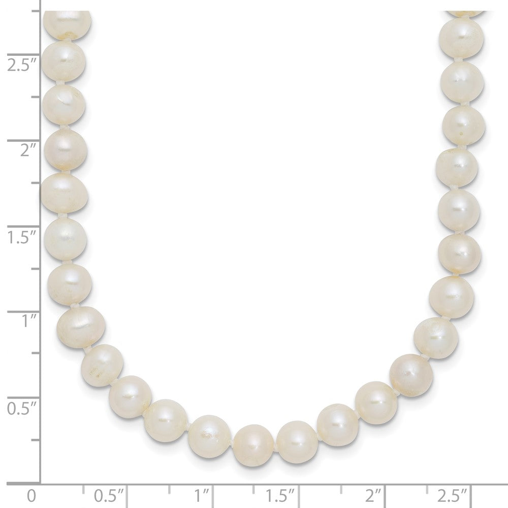 Sterlingsilber Rhodium 6-7mm Weiß Süßwasser Zuchtperle Halskette