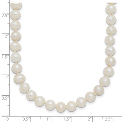 Sterlingsilber Rhodium 6-7mm Weiß Süßwasser Zuchtperle Halskette