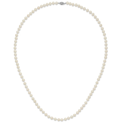 Sterlingsilber Rhodium 6-7mm Weiß Süßwasser Zuchtperle Halskette